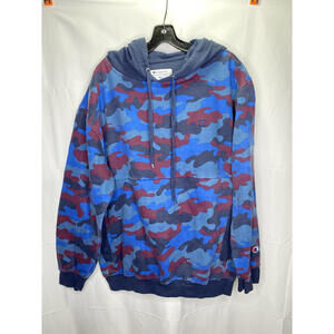 Champion Urban Pursuits AOP Blue - WINE  Camo HOODIE Sweatshirt 1XL